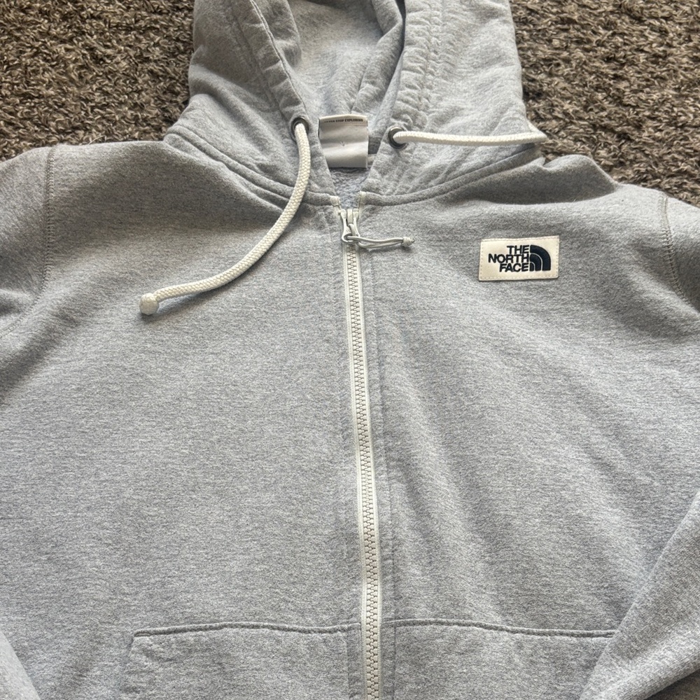 The North Face Light Gray Zip-Up Hoodie